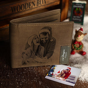 Christmas Gift AU Custom Photo Wallet Personalized Wallet Men's Bifold Wallet