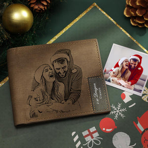 AU Custom Photo Wallet Personalized Wallet Men's Bifold Wallet For Christmas Gift