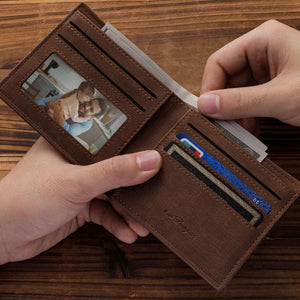 Custom Short Double-Sided Photo Wallet Brown