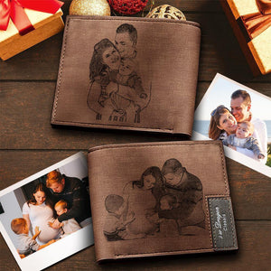 Custom Short Double-Sided Photo Wallet Brown