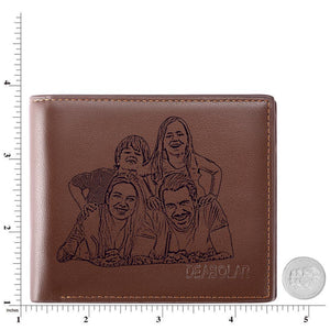 Valentine's Day Men's Custom Photo Wallet - Brown