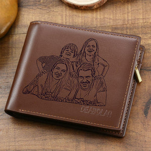 Men's Custom Photo Wallet - Brown
