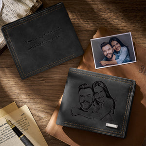Custom Photo Wallet Engraved Photo Wallet Men's Valentine's Day Gifts For Men