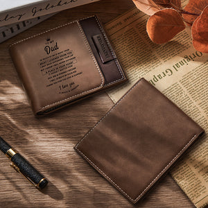 To My Dad - Men's Bifold Wallet RFID Blocking Wallet Brown Father's Day Gifts