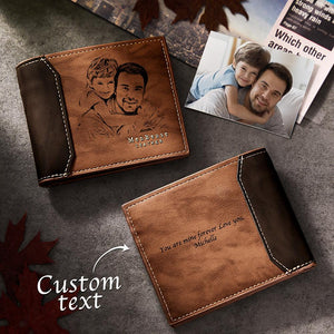 Custom Photo Engraved Wallet  Shadow Leather Simple Gifts - myphotowalletau