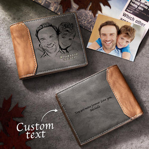 Custom Photo Engraved Wallet  Shadow Leather Simple Gifts - myphotowalletau