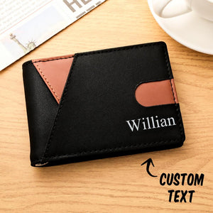 Custom Engraved Wallet Simple Leather Money Clip Men's Gifts - MadeMineAU