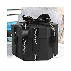 Diy Photo Box Hexagon Multi-layer Explosion Box - Black Valentine's Gifts