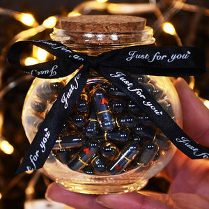 100 Pcs DIY Message in a Bottle Valentine's Gifts Capsule Letter Black
