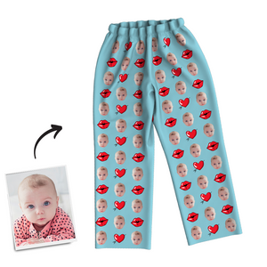 Multi-Color Custom Photo Long Sleeve Pajamas Sleepwear Nightwear Love Baby - MadeMineAU