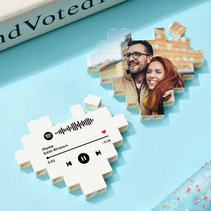 Mother‘s Day Gifts Custom Building Brick Personalised Photo Block Heart Shape