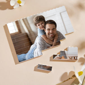 Father's Day Gifts Personalised Building Brick Photo Block Frame