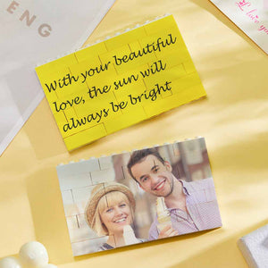 Couple Gifts Personalised Building Brick Custom Photo Block Square Shape