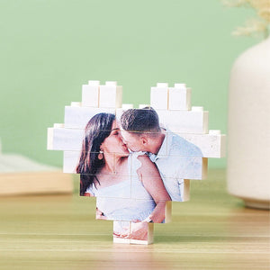Valentine's Day Gifts Custom Building Brick Personalised Photo Block Heart Shape