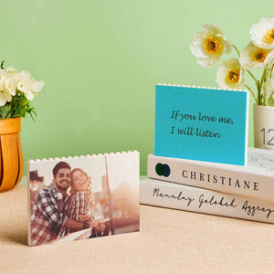 Gift for Dad Personalised Building Brick Photo Block Frame