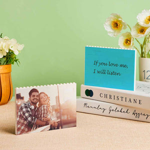 Couple Gifts Personalised Building Brick Custom Photo Block Square Shape