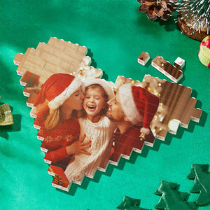 Valentine's Day Gifts Custom Building Brick Personalised Photo Block Heart Shape