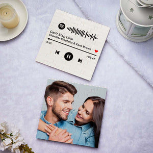 Valentine's Gifts Personalized Building Brick Square Photo Block Spotify Code Custom Text Frame