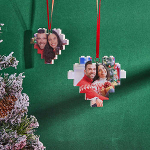 Christmas Ornament Personalized Building Brick Custom Spotify Code Heart Photo Block