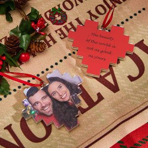 Christmas Ornament Personalized Building Brick Custom Spotify Code Heart Photo Block