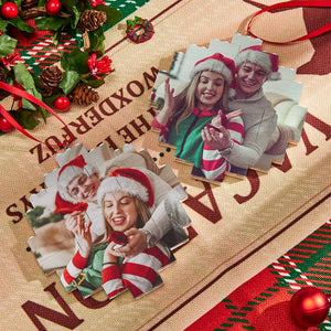 Christmas Ornament Custom Spotify Code Round Photo Block Personalized Building Brick