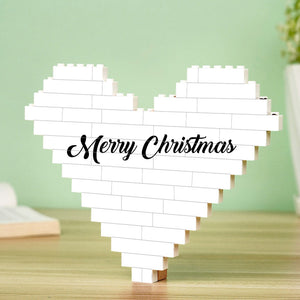 Custom Building Brick Personalized Photo & Text Block Heart Shaped Gifts for Christmas