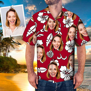 Custom Face Shirt Men's All Over Print Hawaiian Shirt Lily Flowers