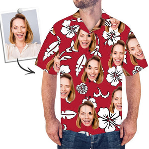 Custom Face Shirt Men's All Over Print Hawaiian Shirt Lily Flowers