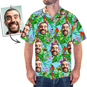 Custom Girlfriend Face Shirt Men's All Over Print Hawaiian Shirt Summer Time