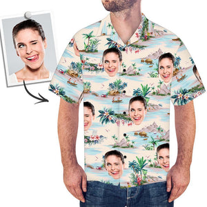 Custom Face Shirt Men's All Over Print Hawaiian Shirt Gift For Christmas