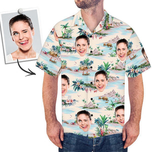 AU Custom Face Shirt Men's Hawaiian Shirt Sea View - MadeMineAU