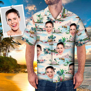 Custom Face Shirt Men's All Over Print Hawaiian Shirt Gift For Christmas