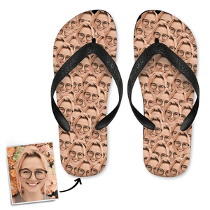 Custom Face Mash Photo Flip Flops with His Face - MadeMineAU