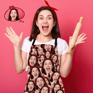 Gifts For Girl Custom Face Mash Photo Apron Kitchen Cooking
