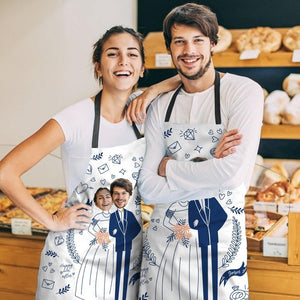 Custom Apron Wedding Gifts Apron Matching Couple Apron with Face Valentine's Gifts - MadeMineAU