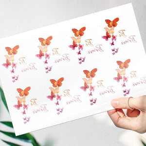 Custom Temporary Tattoos with Text Stickers Fake Tattoos - Pink Butterfly - MadeMineAU