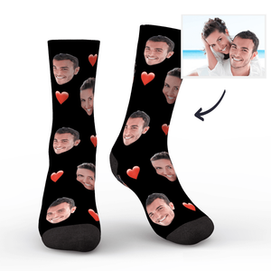 100% Made In AU - Custom Photo Love Face Socks - MadeMineAU