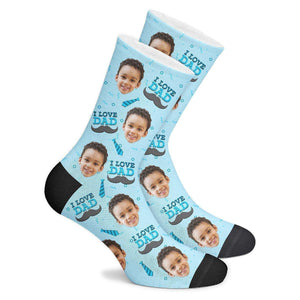 100% Made In AU - Custom I Love Dad Socks With 3D Preview - MadeMineAU