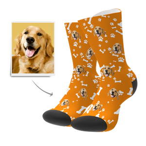 Photo Socks Custom Dog Face Socks With Text - MadeMineAU