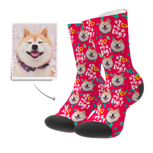 Custom Love Dog Socks - MadeMineAU