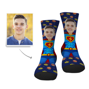 Custom Superman Face Socks - Myfacesocksau