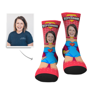 Custom Supermom Face Socks - Myfacesocksau