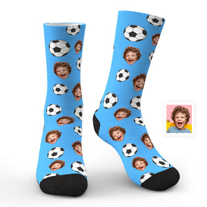 Custom Face Soccer Balls Pattern Socks Personality Gifts for Football Lovers - MademineAU