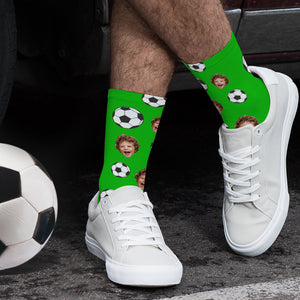 Custom Face Soccer Balls Pattern Socks Personality Gifts for Football Lovers - MademineAU
