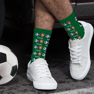 Custom 3D Digital Printed Football Socks With Face and Text Gifts for Family - MademineAU