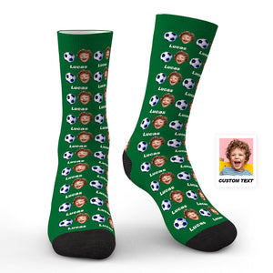 Custom 3D Digital Printed Football Socks With Face and Text Gifts for Family - MademineAU