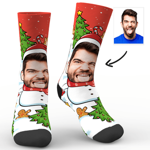 Christmas Snowman and Tree Socks - MadeMineAU