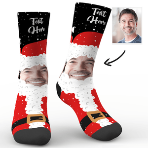 Christmas Big Santa Clause  Socks with Text - MadeMineAU