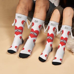 Custom Face Socks Magnetic Holding Hands Suction Funny Holding Hands Socks Lovely Socks for Couple Love