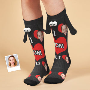 Custom Face Socks Magnetic Holding Hands Suction Funny Holding Hands Socks Lovely Socks for Couple Love